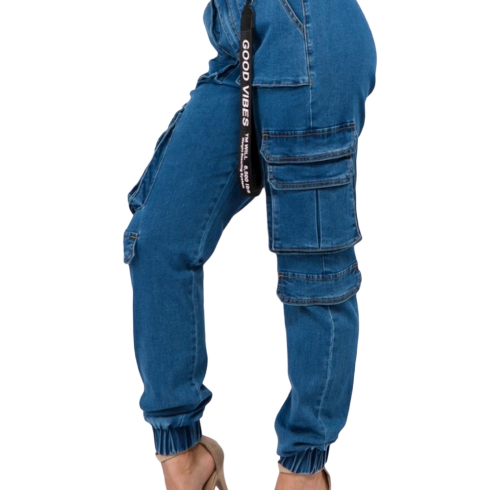 Jeans Soft Denim Cargo Jean Pants Jogger  With P…